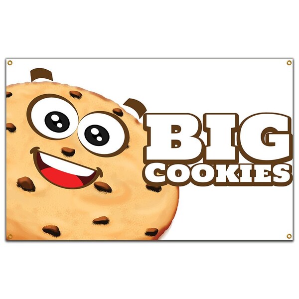 Signmission Big Cookies Banner Concession Stand Food Truck Single Sided - B-BIG COOKIES19