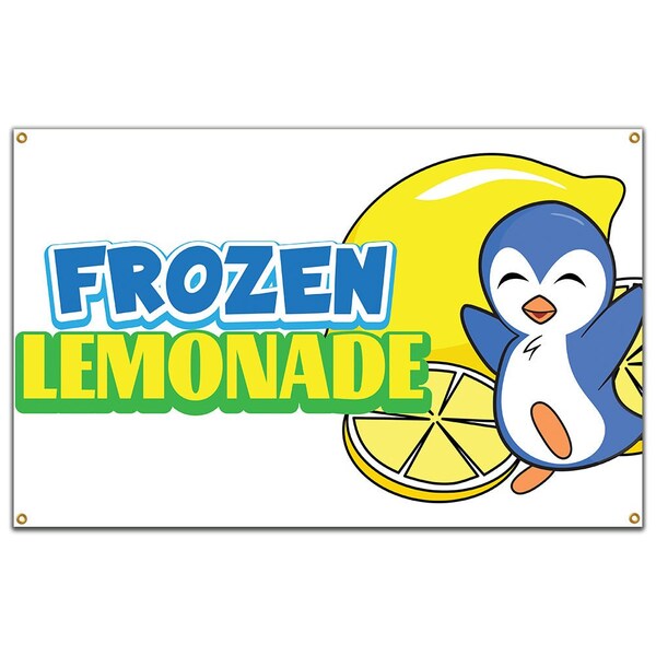 Signmission Frozen Lemonade Banner Concession Stand Food Truck Single Sided - B-96 FROZEN LEMONADE19