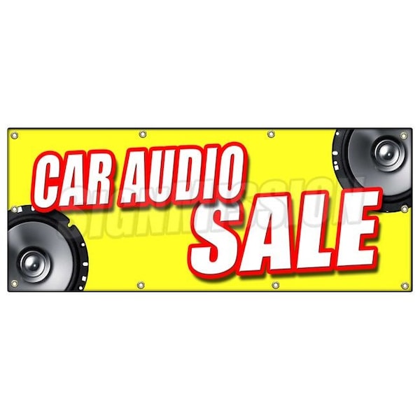 Signmission CAR AUDIO SALE BANNER SIGN mps speakers stereo installation repair amps - B-96 CAR AUDIO SALE