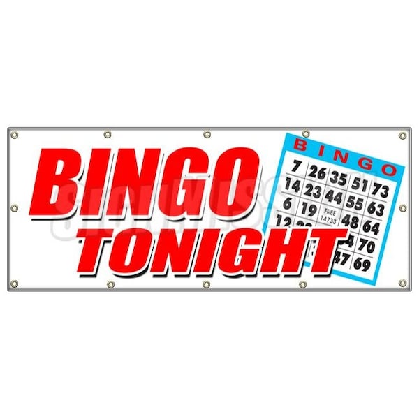 Signmission BINGO TONIGHT BANNER SIGN public welcome free cards cash play win - B-120 BINGO TONIGHT