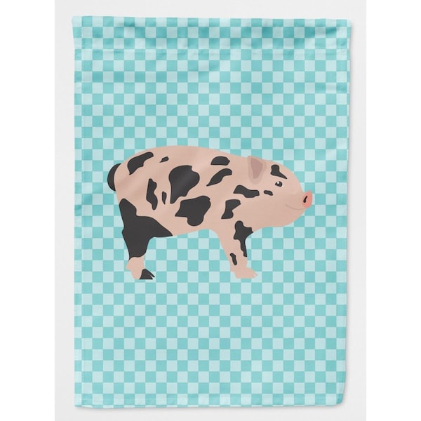 Patioplus Mini Miniature Pig Blue Check Flag Canvas House - PA2551224
