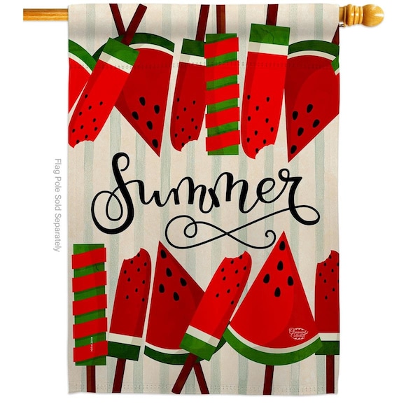 Cuadrilatero Sweet Watermelon Summertime Fun & Sun 28 x 40 in. Double-Sided Vertical House Flags - CU4069941