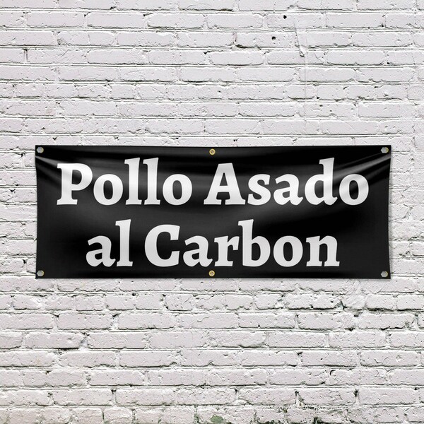 Signmission Pollo Assado al Carbon, 24 Inch x 72 Inch, Vinyl Banner - B-72-30811