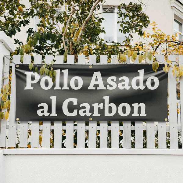 Signmission Pollo Assado al Carbon, 24 Inch x 72 Inch, Vinyl Banner - B-72-30811
