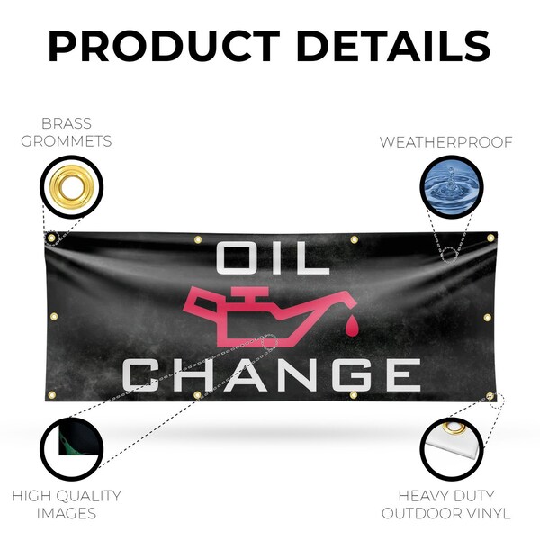Signmission Oil Change, 36 Inch x 96 Inch, Vinyl Banner - B-96-30769