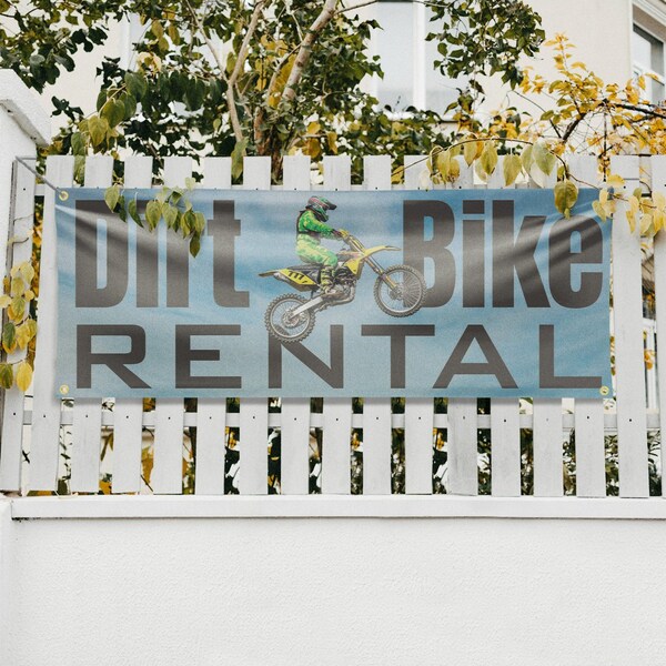 Signmission Dirt Bike Rental, 18 Inch x 48 Inch, Vinyl Banner - B-30545