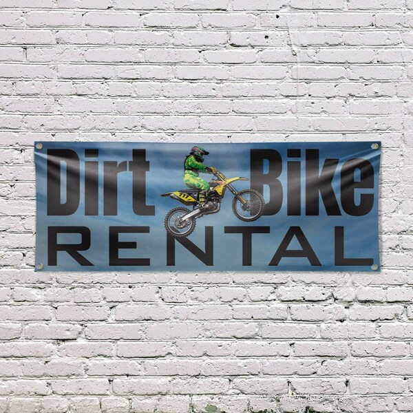 Signmission Dirt Bike Rental, 18 Inch x 48 Inch, Vinyl Banner - B-30545