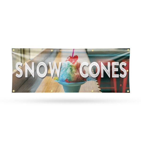 Signmission Snow Cones, 36 Inch x 96 Inch, Vinyl Banner - B-96-30864