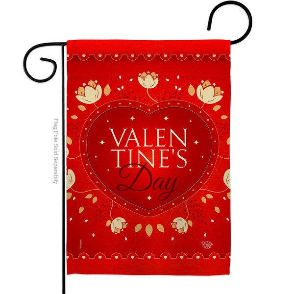 Cuadrilatero 13 x 18.5 in. Valentines Garden Flag with Spring Double-Sided Decorative Vertical - CU4223724