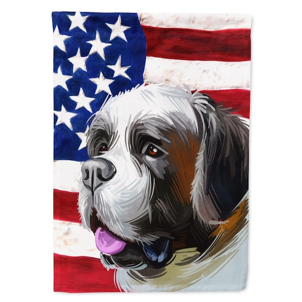 Carolines Treasures Saint Bernard American Garden Flag - 11 x 0.01 x 15 in. - CK6722GF