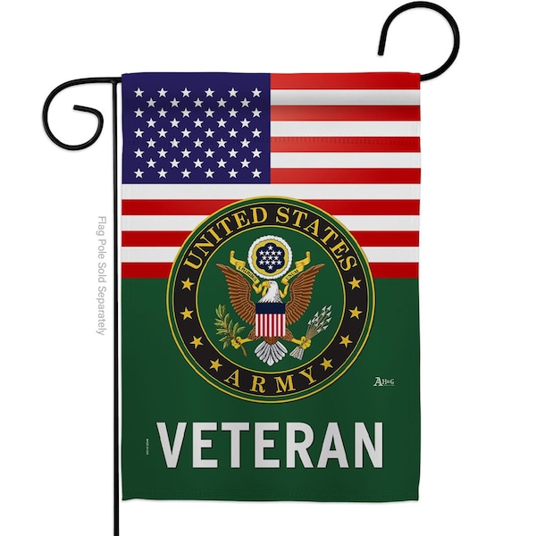 Americana Home & Garden 13 x 18.5 in. US Army Veteran Garden Flag with Armed Forces Double-Sided Decorative Vertical Flags - AM583685