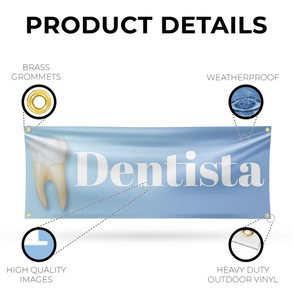 Signmission Dentista, 18 Inch x 48 Inch, Vinyl Banner - B-30542