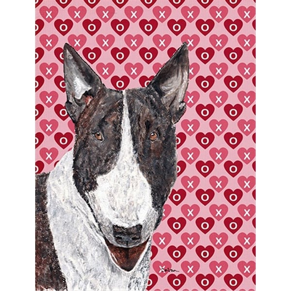 Patioplus Bull Terrier Valentines Love Flag Garden Size - PA759104