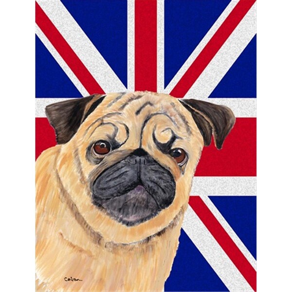 Patioplus Pug With English Union Jack British Flag Flag Garden Size - PA253325