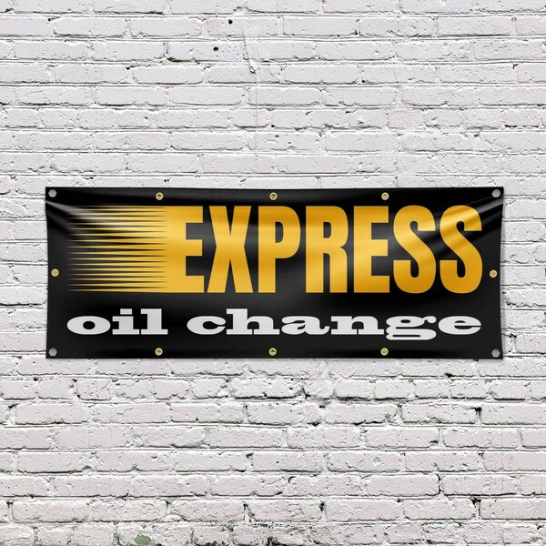 Signmission Express Oil Change, 48 Inch x 120 Inch, Vinyl Banner - B-120-30570