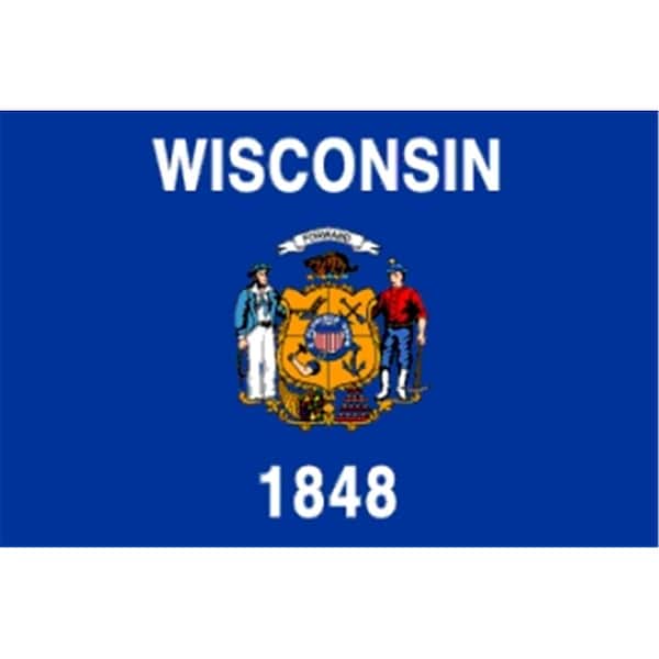 Ss Collectibles 5 ft. X 8 ft. Nyl-Glo Wisconsin Flag - SS3325159