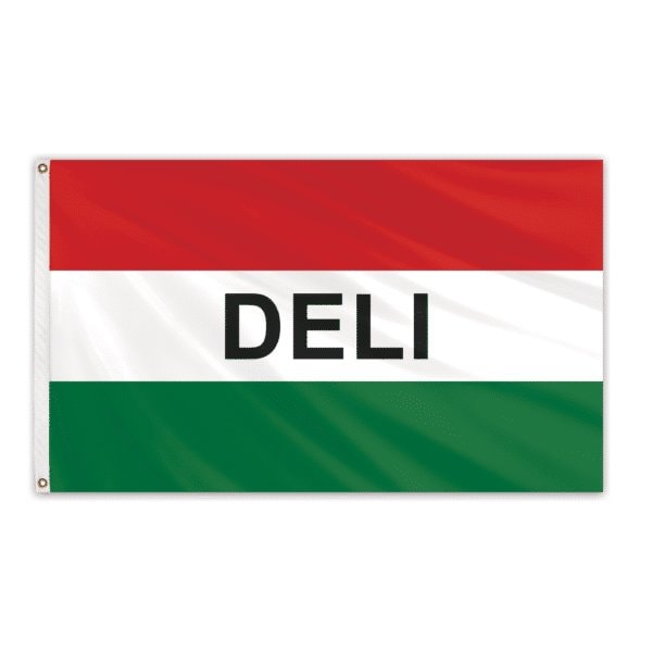 Global Flags Unlimited Deli Red/White/Green Message Flag 3'x5' Standard Flag - 204624