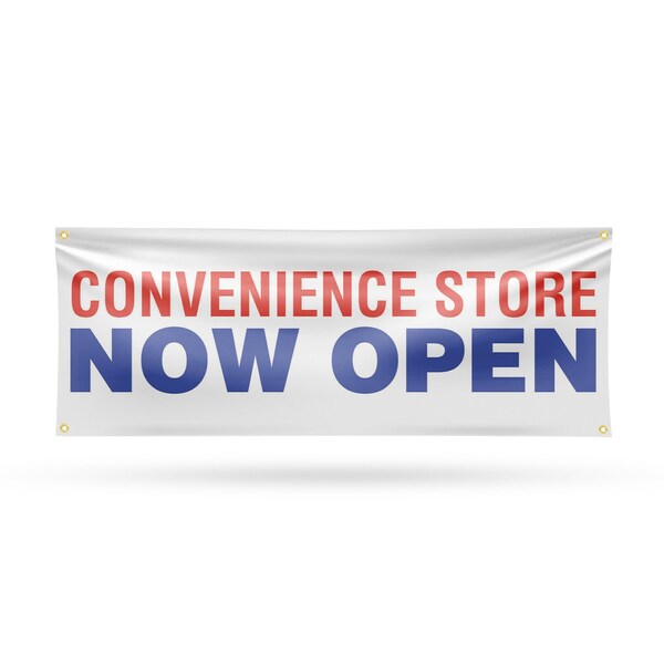 Signmission Convenience Store Now Open, 18 Inch x 48 Inch, Vinyl Banner - B-30528