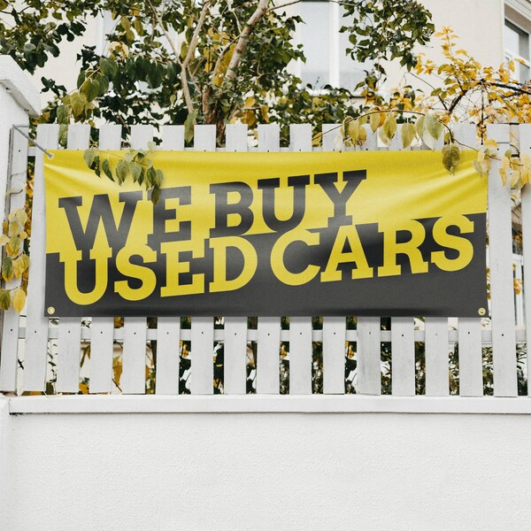 Signmission We Buy Used Cars, 18 Inch x 48 Inch, Vinyl Banner - B-30927