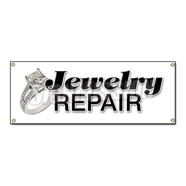 Signmission JEWELRY REPAIR BANNER SIGN watch batteries gold diamonds battery appraisals - B-JEWELRY REPAIR