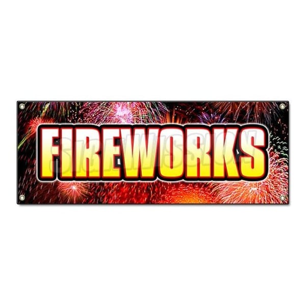 Signmission FIREWORKS I BANNER SIGN stand firework store July 4th firecracker fourth - B-FIREWORKS1