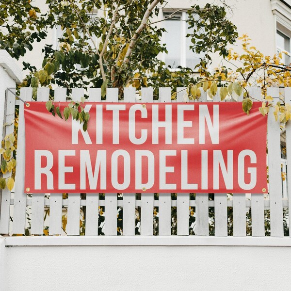 Signmission Kitchen Remodeling, 24 Inch x 72 Inch, Vinyl Banner - B-72-30718