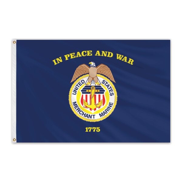Global Flags Unlimited US Merchant Marine Outdoor E Poly Flag 3'x5' - 203894