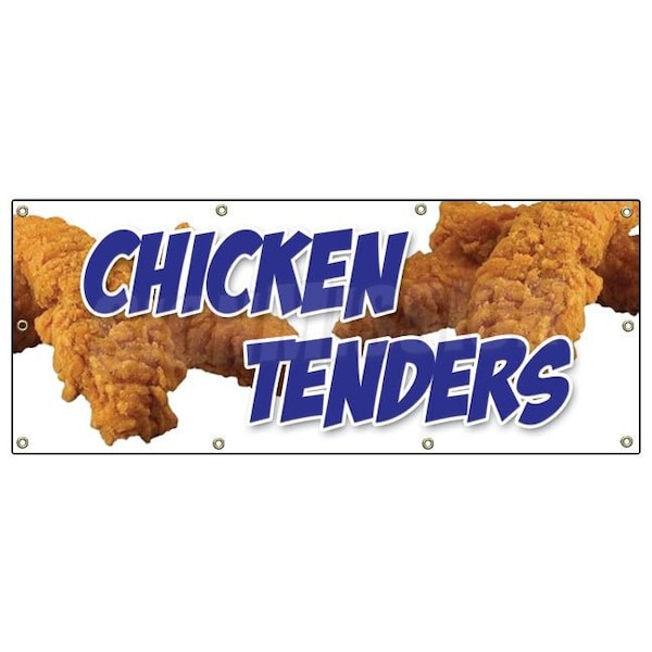Signmission Chicken Tenders Banner Heavy Duty 13 Oz Vinyl with Grommets - B-96 CHICKEN TENDERS