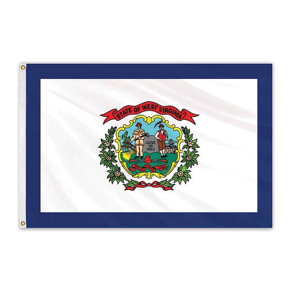 Global Flags Unlimited West Virginia Outdoor Nylon Flag 12"x18" - 200707