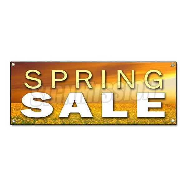 Signmission SPRING SALE BANNER SIGN store clearance signs 50% everything must store wide - B-SPRING SALE