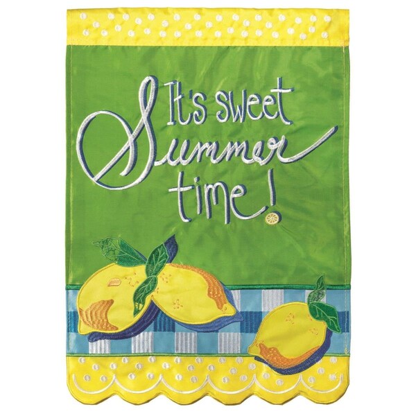 Dicksons 13 x 18 in. Flag Double Applique ItS Sweet Summer Time Polyester Garden - M011116