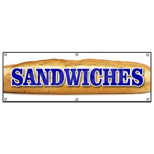 Signmission SANDWICHES BANNER SIGN bread restaurant deli coldcuts meats - B-72 SANDWICHES