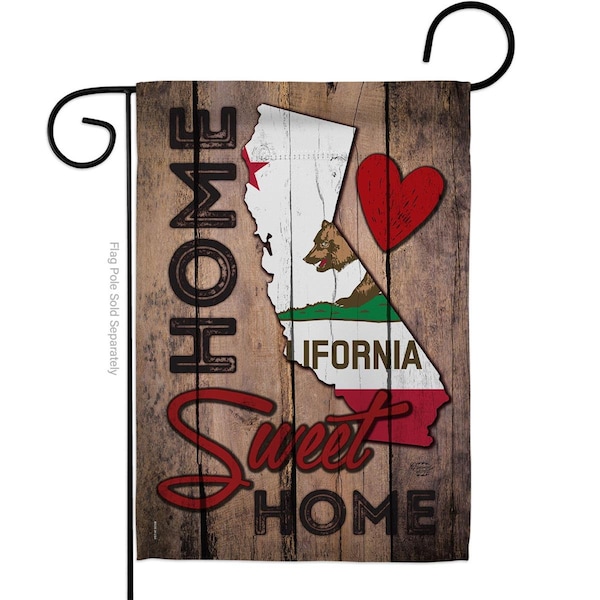 Cuadrilatero 13 x 18.5 in. State California Home Sweet American State Vertical Garden Flag with Double-Sided - CU3902096