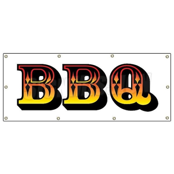 Signmission BBQ BANNER SIGN barbque bbq smoker signs ribs chicken pork beef - B-96 BBQ BANNER