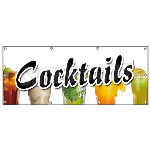 Signmission COCKTAILS BANNER SIGN all day 2 for 1 two for one beer bar happy drink - B-96 COCKTAILS