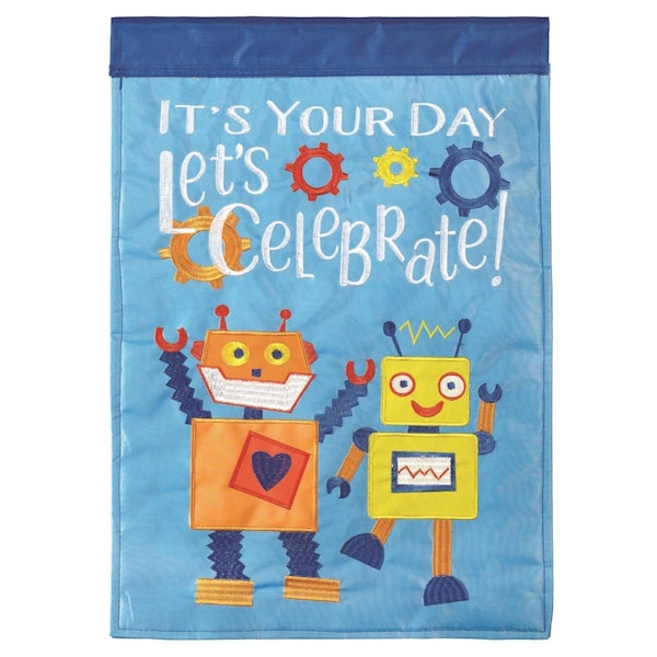 Dicksons 13 x 18 in Flag Double Applique ItS Your Day Boy Polyester Garden - M010137