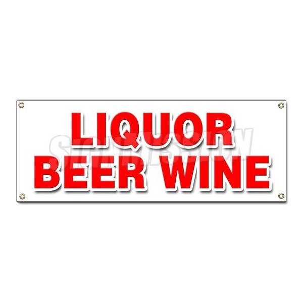Signmission LIQUOR BEER WINE BANNER SIGN cold ice discount shelf brands atm malt - B-LIQUOR BEER WINE