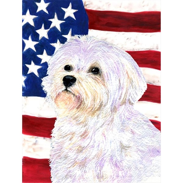 Patioplus 28 x 40 in. USA American Flag with Maltese House Size Canvas Flag - PA2554604