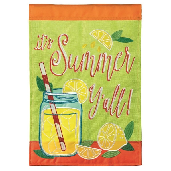 Dicksons 13 x 18 in Flag Double Applique ItS Summer YAll Burlap Garden - M011121