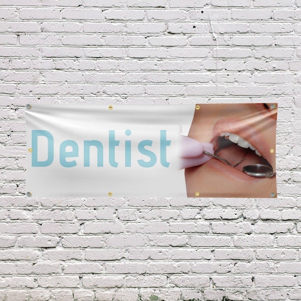 Signmission Dentist, 36 Inch x 96 Inch, Vinyl Banner - B-96-30540