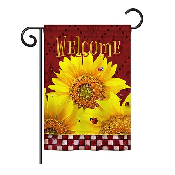 Gardencontrol 13 x 18.5 in. Golden Sunflowers Spring Floral Impressions Decorative Garden Flag - GA1485912