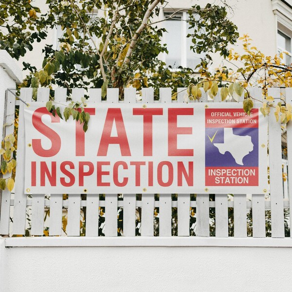 Signmission Texas State Inspection, 48 Inch x 120 Inch, Vinyl Banner - B-120-30885