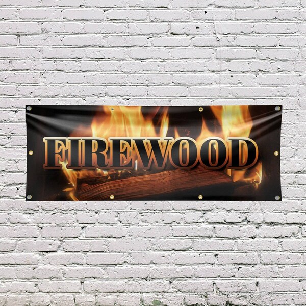 Signmission Firewood, 36 Inch x 96 Inch, Vinyl Banner - B-96-30627