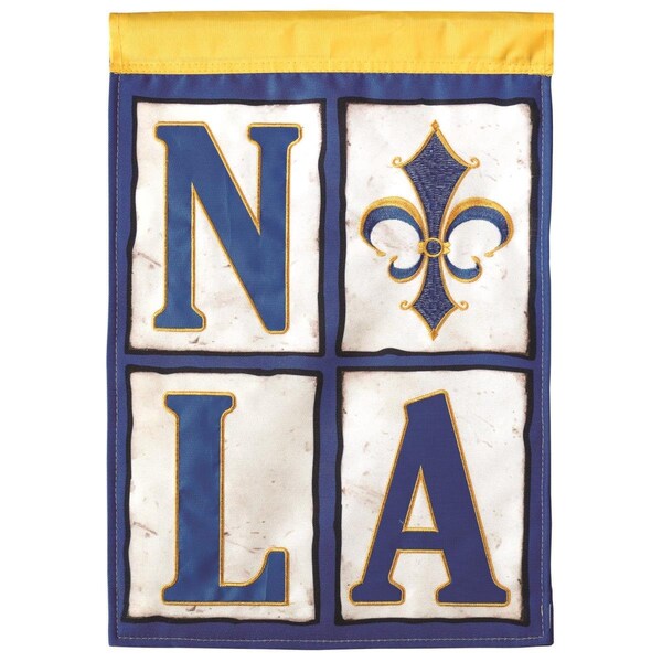 Dicksons 13 x 18 in Flag Double Applique Nola Street Tiles Polyester Garden - M011145