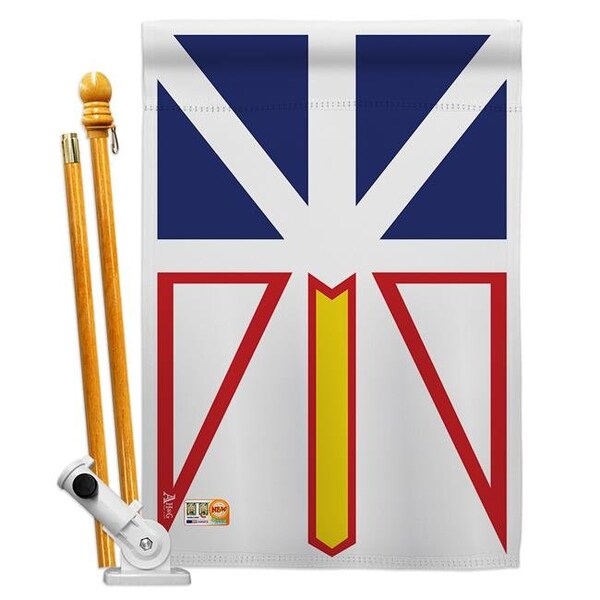 Americana Home & Garden Americana Home & Garden AA-CP-HS-140936-IP-BO-D-US18-AG 28 x 40 in. Newfoundland Flags of the World Canada Provinces Impressions Decorative Vertical Double Sided House Flag Set & Pole Bracket Hardware Flag Set - HS140936-BO