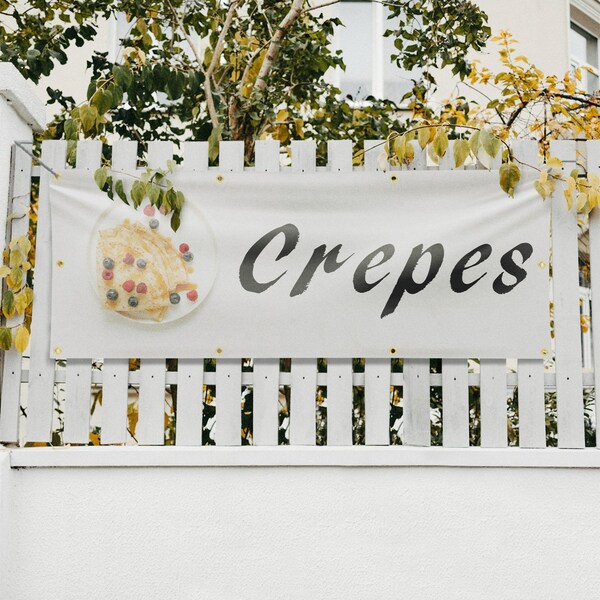 Signmission Crepes, 36 Inch x 96 Inch, Vinyl Banner - B-96-30534