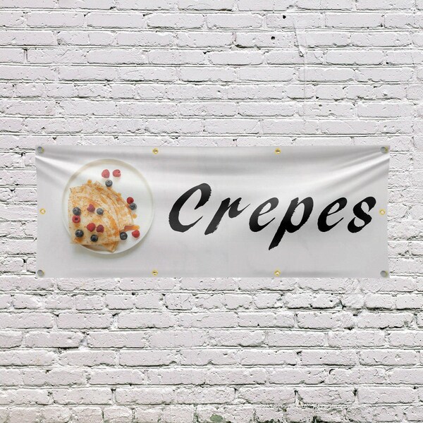 Signmission Crepes, 36 Inch x 96 Inch, Vinyl Banner - B-96-30534
