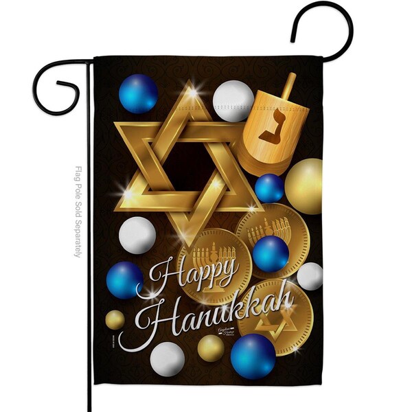 Angeleno Heritage Angeleno Heritage G135063-BO 13 x 18.5 in. Happy Hanukkah Garden Flag with Winter Double-Sided Decorative Vertical Flags House Decoration Banner Yard Gift - G135063-BO