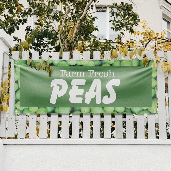 Signmission Farm Fresh Peas, 24 Inch x 72 Inch, Vinyl Banner - B-72-30607