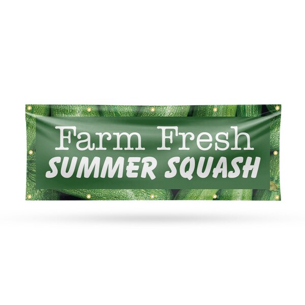 Signmission Farm Fresh Summer Squash, 48 Inch x 120 Inch, Vinyl Banner - B-120-30617
